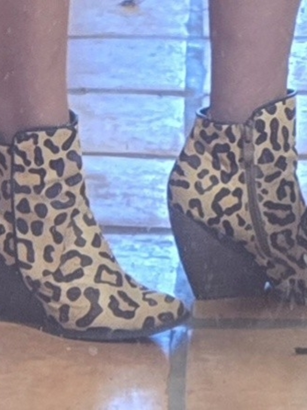 Volatile Leopard Print Ankle Booties - Tan & Brown - Picture 2 of 7